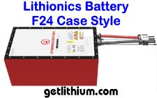Lithionics Battery F24 aluminum case 12 Volt, 24 Volt, 48 Volt, 51 Volt and 96 Volt high performance lithium-ion batteries for recreational vehicles, marine applications, solar power systems and more