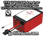 Lithionics Battery GTX Series 12 Volt 640 Amp hour lithium-ion high performance lightweight battery module for RV, sailboats, yachts, marine, solar energy storage and more