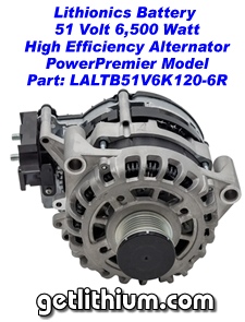 Lithionics Battery 6,500 Watt 51 Volt alternator