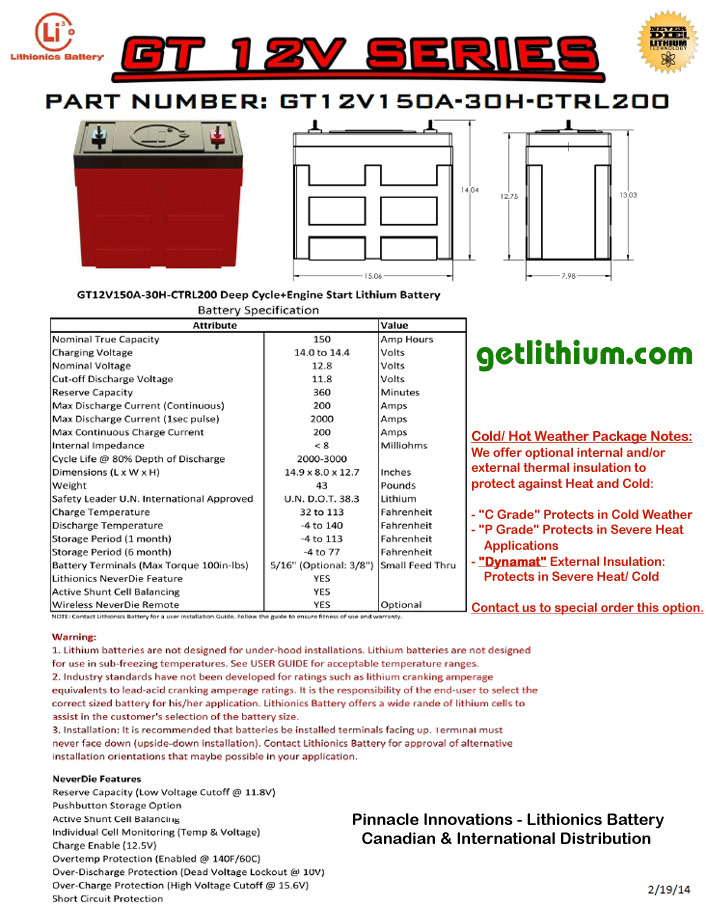 deep cycle and engine starting lithium-ion battery: light weight, super safe, powerful and compact lithium ion battery
