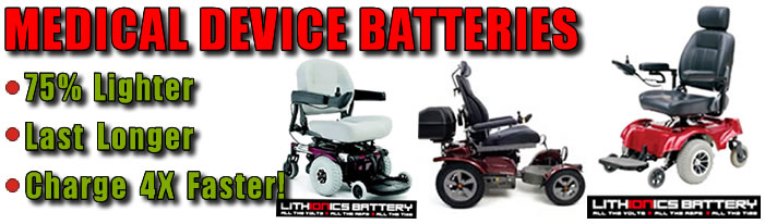Custom lithium ion batteries for your wheelchair, powerchair, scooter or other personal mobility device