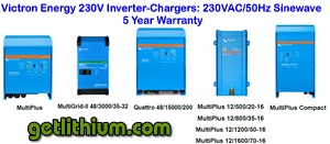 Victron Energy 230V Inverter-Chargers: 230VAC/50Hz Sinewave for RV and marine projects