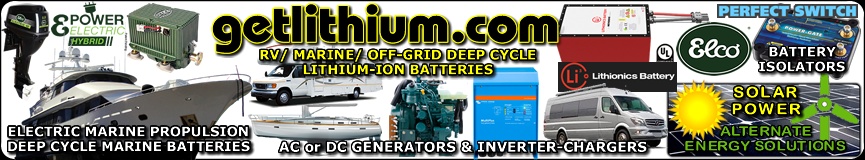 Get Lithium.com offers all the Lithionics Battery deep cycle, house power and engine starting lithium-ion batteries for cars, trucks, sailboats, yachts, car racing, RV buses and campers, Marine, backup or emergency power, solar power generation and much more.