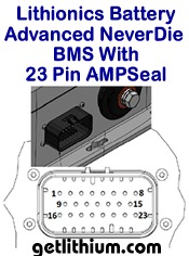 Click here for a larger image of the 23 pin AMPseal for the Lithionics advanced BMS