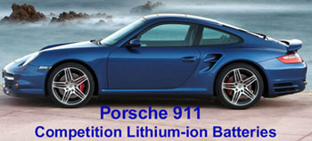 Porsche 911 carbon fiber replacement lithium-ion battery