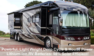 deep cycle lithium-ion batteries for Class a, B and C motorhomes