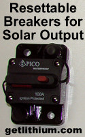 Resettable circuit breakers and fuses for solar panel projects