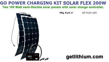 Go Power 100 Watt semi-flexible solar panel expansion kit - perfect for marine and RV solar installations