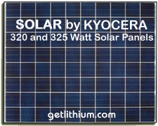 Kyocera 320 watt and 325 watt high efficiency solar panels for off-grid, grid-tie, micro grid and other alternate energy systems and projects