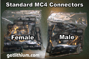 Male and female high quality MC4 weatherproof quick cable connectors
