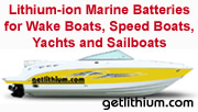 Ski and wake boat lithium-ion deep cycle and diesel engine starting batterie