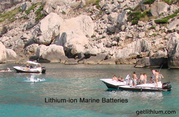 Lithium-ion marine batteries for yachts, sailboats, commercial ships, pleasure boats and more. Photo: Mallorca, Spain on the Mediterranean