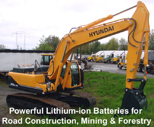 Hydraulic excavators need lithium ion batteries!