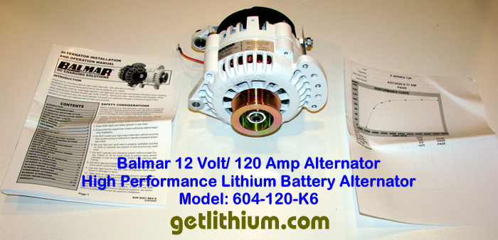 Balmar high performance 12 Volt/ 120 Amp marine and RV alternator. Model 604-120-K6.