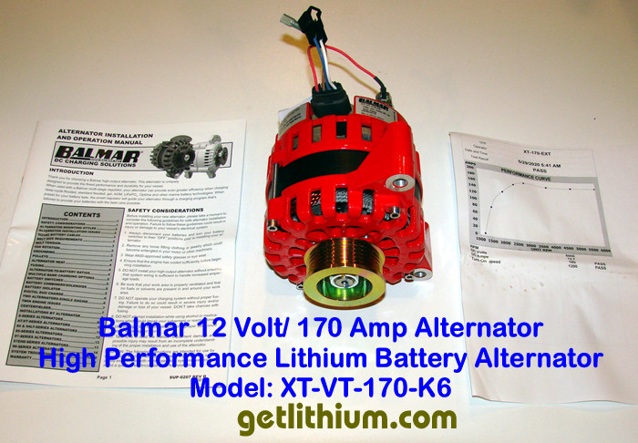 Balmar high performance 12 Volt/ 170 Amp marine and RV alternator. Model XT-VT-170-K6.