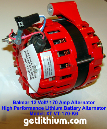 Balmar high performance 12 Volt/ 170 Amp marine and RV alternator. Model XT-VT-170-K6.