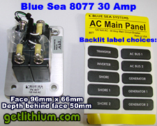 Click for a larger image of the backside of the Blue Sea 8077 30 Amp Double Pole Circuit Breaker