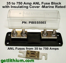Blue Sea marine ANL fuse block holder and Anl fuses.