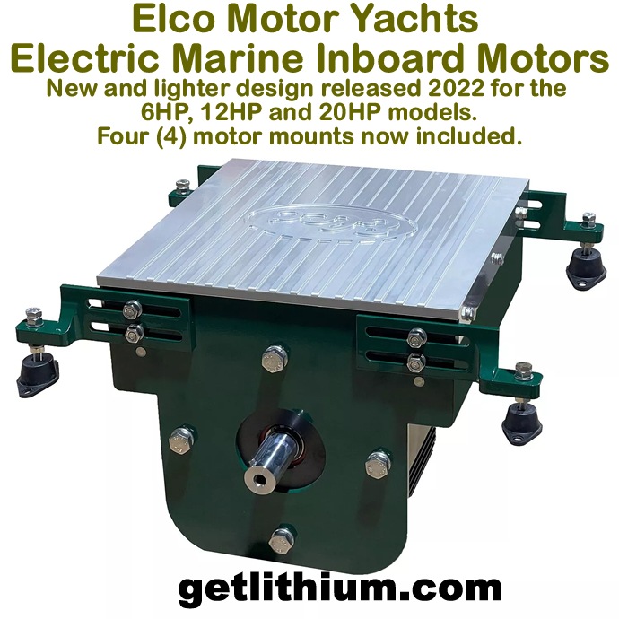 Click here for a larger picture of the new ELCO EP6, EP12 and EP20 24 Volt to 48 Volt DC high efficiency electric marine motors for sailboats and small boats