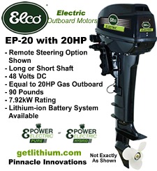 Click here for the Elco 20 horsepower electric outboard motor...