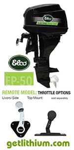 Click for a larger image of the powerful Elco 50 horsepower electric outboard boat motor