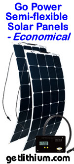 Go Power semi-flexible solar panels - available in 100 Watts