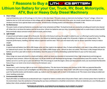 Lithionics battery advantages and benefits