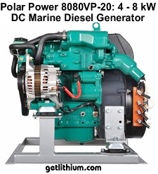 Polar Power DC diesel generator with 4kW to 8kW output - DC direct battery charging means greater efficiency