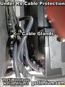 Under the RV wiring with fire proof split loom wire protection
