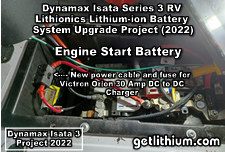 Photo showing the changes made to the engine start battery area