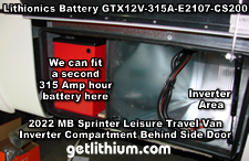 We can fit a second Lithionics 320 Amp hour lithium-ion RV battery in here