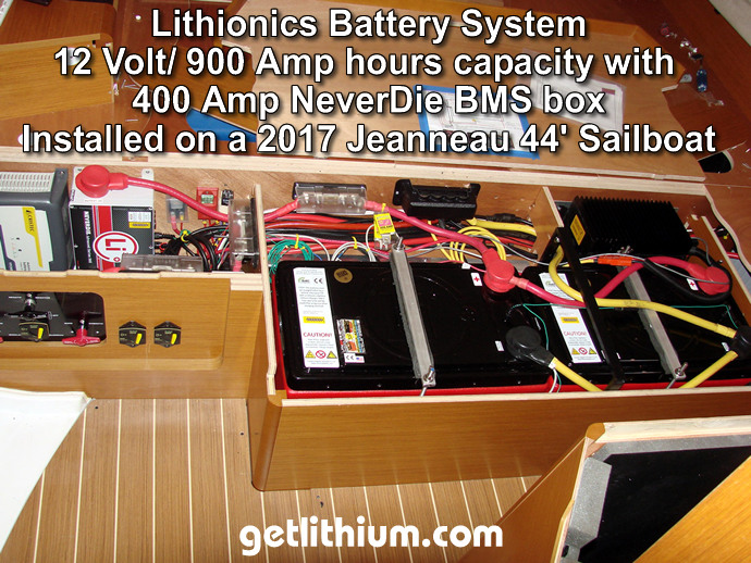Lithionics battery installation on a 44 foot Jeanneau sailboat