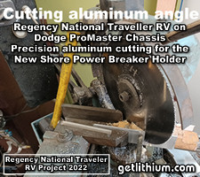 Dodge Promaster RV Lithionics Battery lithium-ion battery installation project photo - custom aluminum fabrication and aluminum cutting