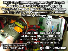 2021 Coachmen Beyond on a Ford Transit Chassis RV Lithionics Battery lithium-ion battery installation project photo - here we are using a special DC 