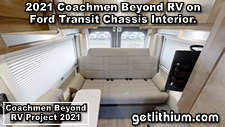 2021 Coachmen Beyond on a Ford Transit Chassis RV Lithionics Battery lithium-ion battery installation project photo - shown here is one of the RV's marketing photos showing the RV's interior.