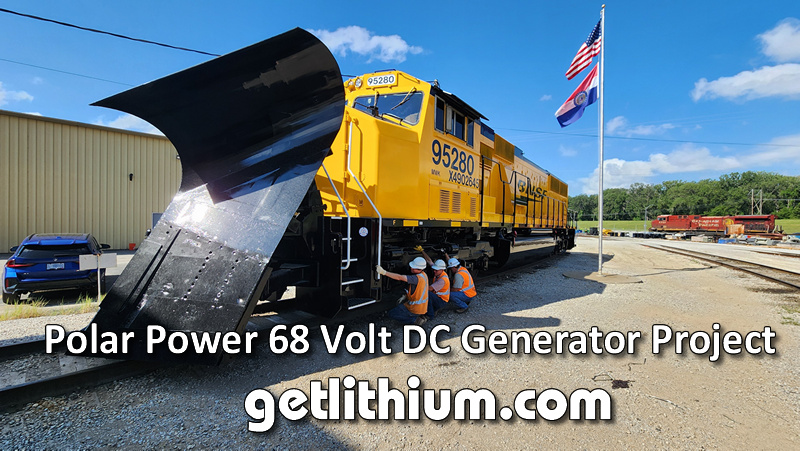 We equipped this custom railway locomotive with a 20kW 68 Volt DC Polar Power diesel generator to run the air conditioning and heating equipment.