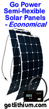 Go Power semi-flexible solar panels - economical solar panels