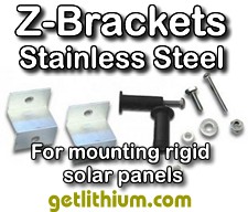 Stainless steel  Z-brackets for mounting rigid solar panels