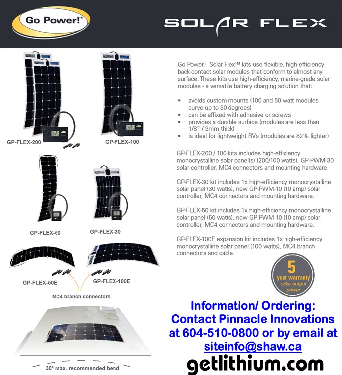 Go Power solar panels - click here for a larger image...
