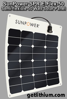 Sun Power 50 Watt semi-flexible solar panel - perfect for marine and RV solar installations