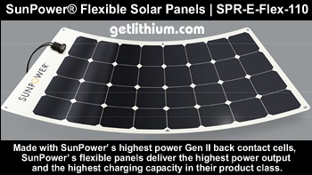 Sun Power 100 Watt semi-flexible solar panel - perfect for marine and RV solar installations