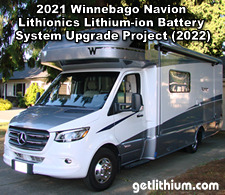 Visit this 2021 Winnebago Navion on Mercedes Benz Sprinter Van chassis RV Lithionics Battery installation project page...