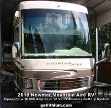 2018 Newmar Mountain Aire dual Lithionics lithium-ion battery installation
