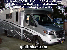 Visit this 2020 Winnebago View RV on Mercedes Benz Sprinter van chassis Lithionics battery lithium-ion battery installation project page...