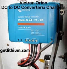 Victron Orion DC to DC power converters and battery chargers for RV and marine electrical installations